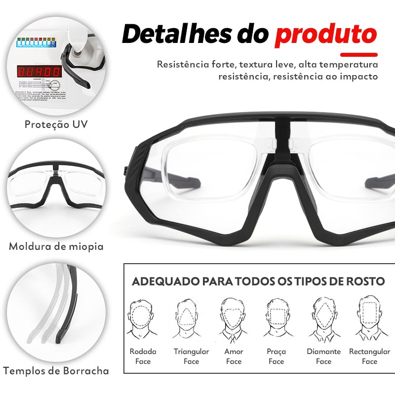Óculos Kapvoe com Lente Fotocromática + Suporte Miopia + Case